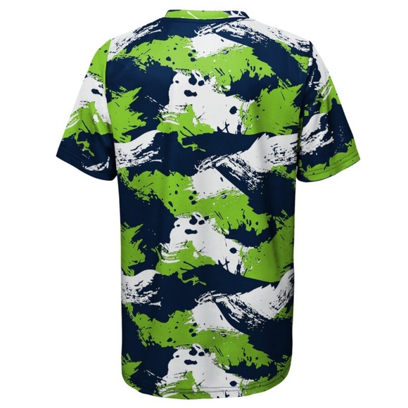 NWT [NFL] Seattle Seahawks NFL Splattered Paint  Performance Shirt Youth L 14/16 - Picture 3 of 13